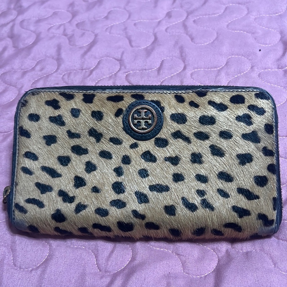 Tory Burch Leopard print wallet.
